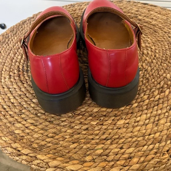 Dr Martens Indica Red Mary Jane Shoes 7 - Picture 4 of 11